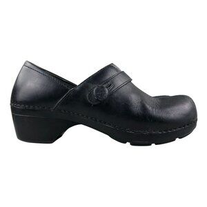 Dansko Women's Size 39 (8.5-9) Solstice Black Leather Closed Toe Work Clogs